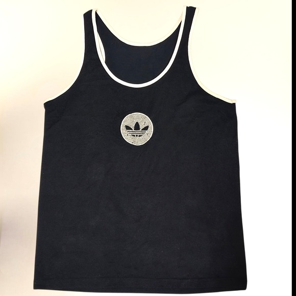 adidas Other - adidas Black Tank Top with White Trim and Silver Logo